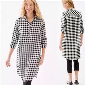 J.Jill Black Gingham Tunic Shirt Dress Large